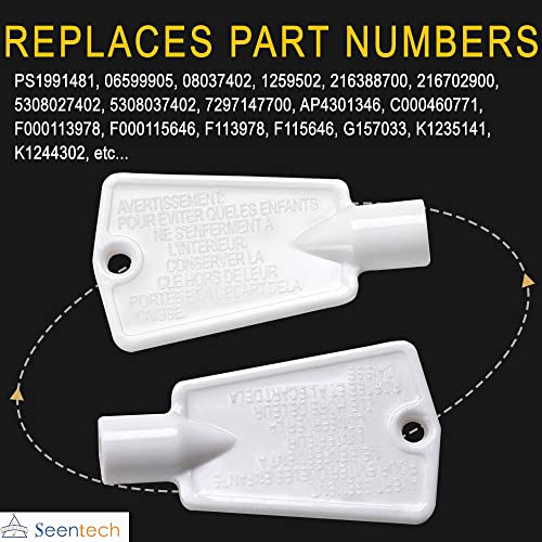 Seentech 297147700 Door Key by Seentech - Compatible with Frigidaire Kenmore Elec-trolux Freezer Refrigerator – Replaces: AP4301346 PS1991481 216702900, 06599905, 08037402, 1259502 (Pack 2) - Image 4