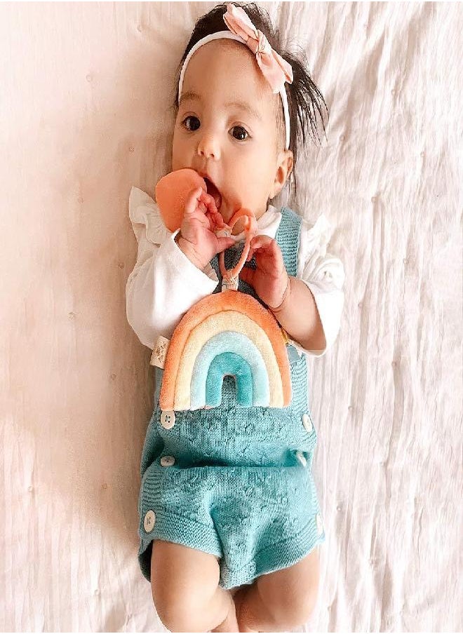 Itzy Ritzy Itzy Ritzy Itzy Pal Infant Toy & Teether; Includes Lovey, Crinkle Sound, Textured Ribbons & Silicone Teether, Rainbow  - Image 3