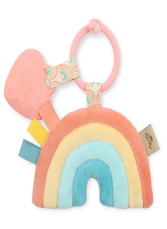 Itzy Ritzy Itzy Ritzy Itzy Pal Infant Toy & Teether; Includes Lovey, Crinkle Sound, Textured Ribbons & Silicone Teether, Rainbow  - Image 5
