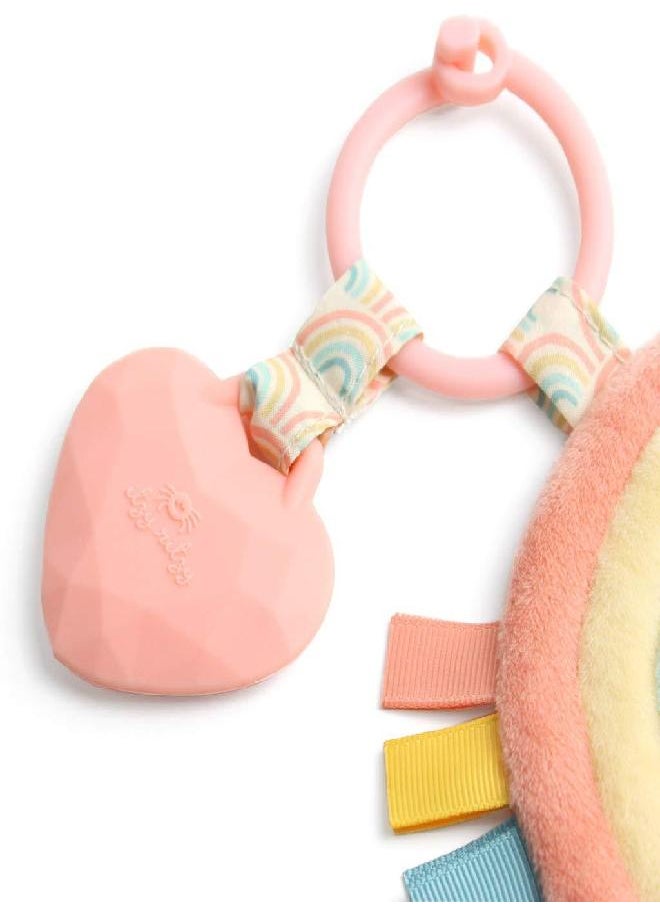 Itzy Ritzy Itzy Ritzy Itzy Pal Infant Toy & Teether; Includes Lovey, Crinkle Sound, Textured Ribbons & Silicone Teether, Rainbow  - Image 2