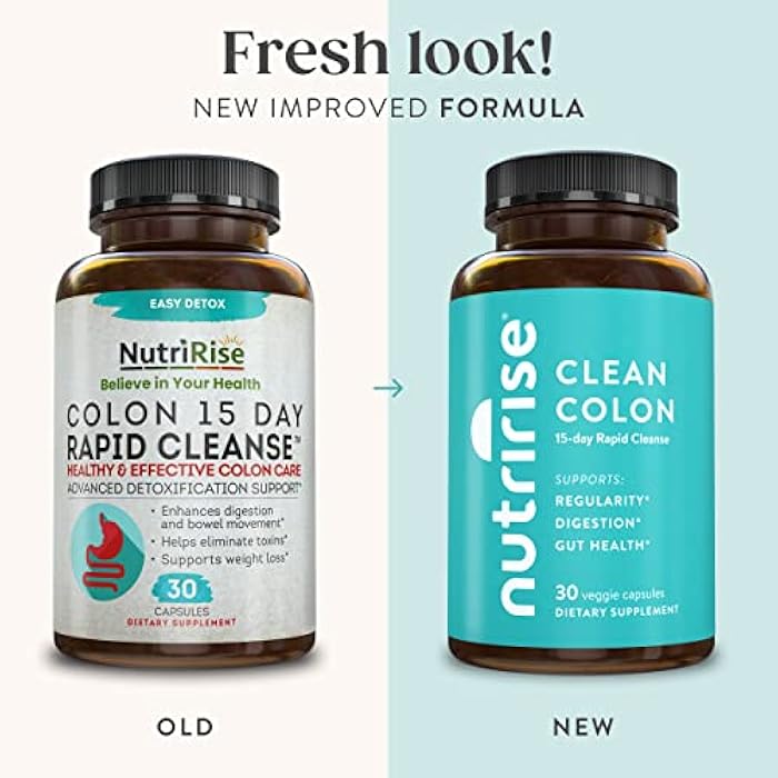 NutriRise 15 Day Quick Colon Cleanse for Gut Health - Digestive Support with Probiotics & Fiber for Constipation, Regularity & Bloating, Sugar & Gluten Free - Image 2