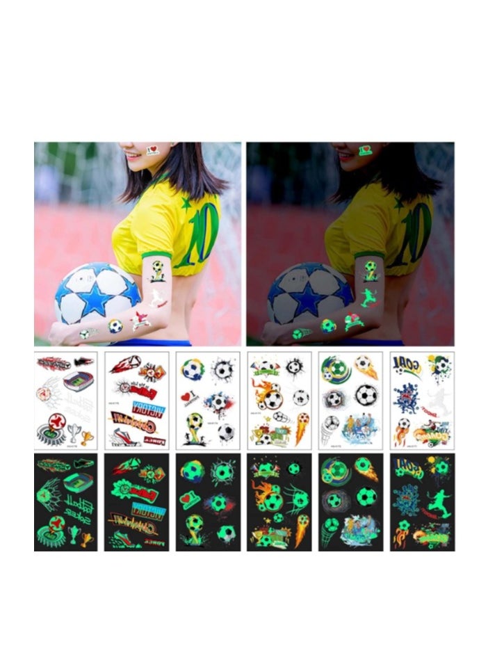 OASIS-TH 10 Sheets Luminous Football Temporary Tattoos,Waterproof, Sweat Resistant, Temporary Tattoos Stickers  - Image 1