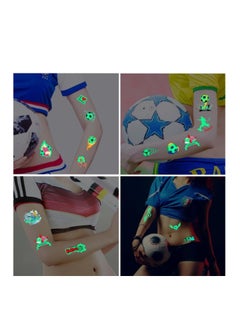 الواحة-TH 10 ورقات وشم مؤقت مضيء لكرة القدم، مقاوم للماء، مقاوم للعرق، ملصقات الوشم المؤقت  - Image 3