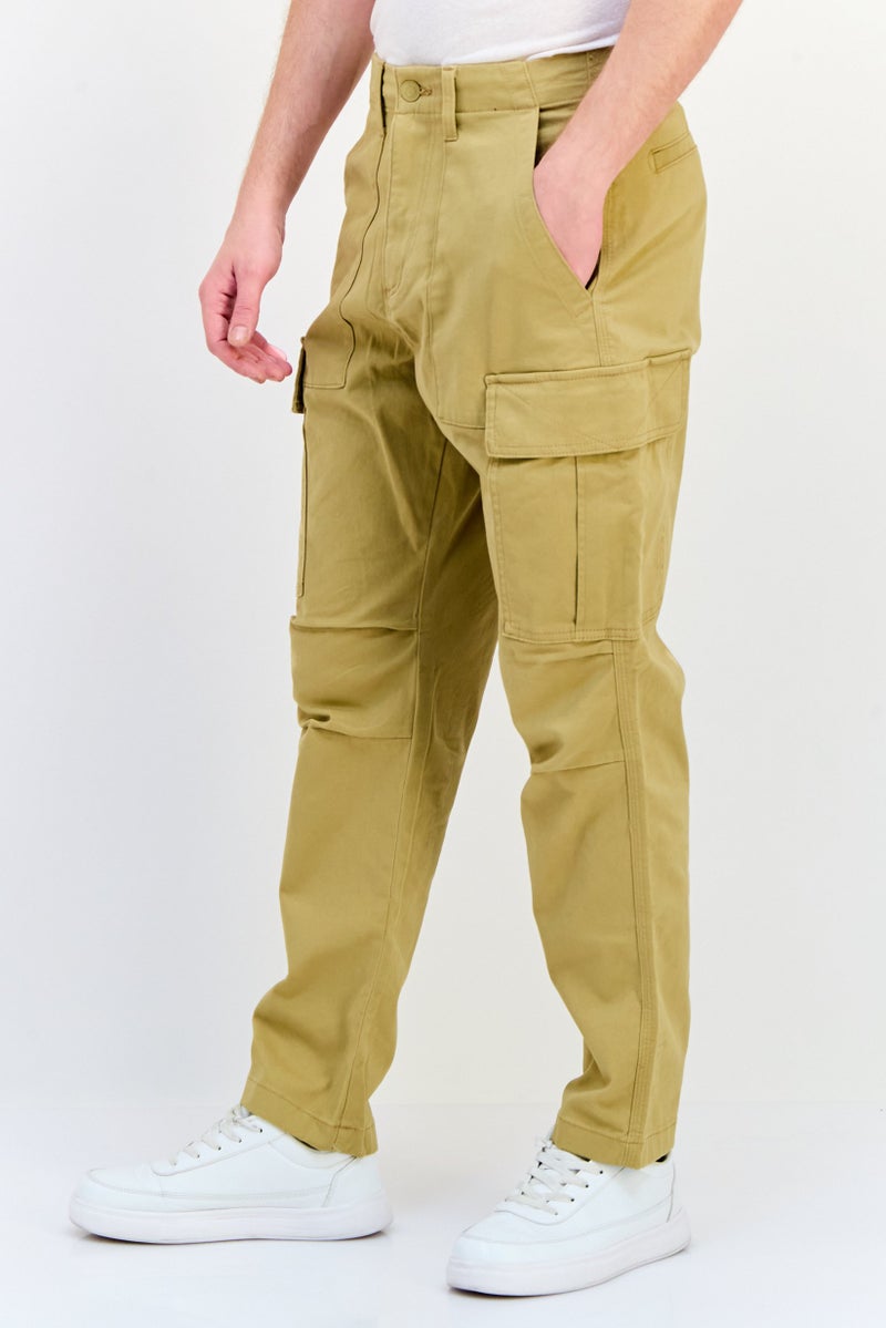 Celio Men Regular Fit Solid Cargo Pants, Khaki  - Image 2