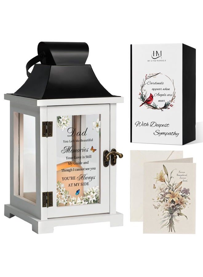 HugMemories Memorial Lantern Bereavement Gifts in Memory of Loved One Memorial Gifts for Loss of Father Remembrance Sympathy Gifts for Loss of Dad with LED Candle - Image 1