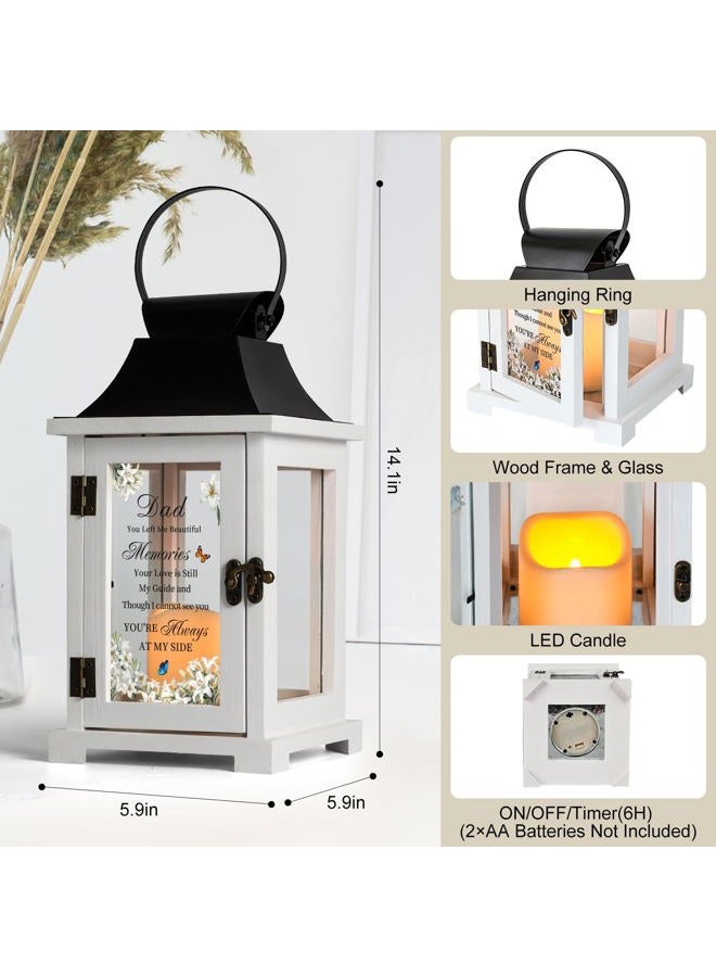 HugMemories Memorial Lantern Bereavement Gifts in Memory of Loved One Memorial Gifts for Loss of Father Remembrance Sympathy Gifts for Loss of Dad with LED Candle - Image 2