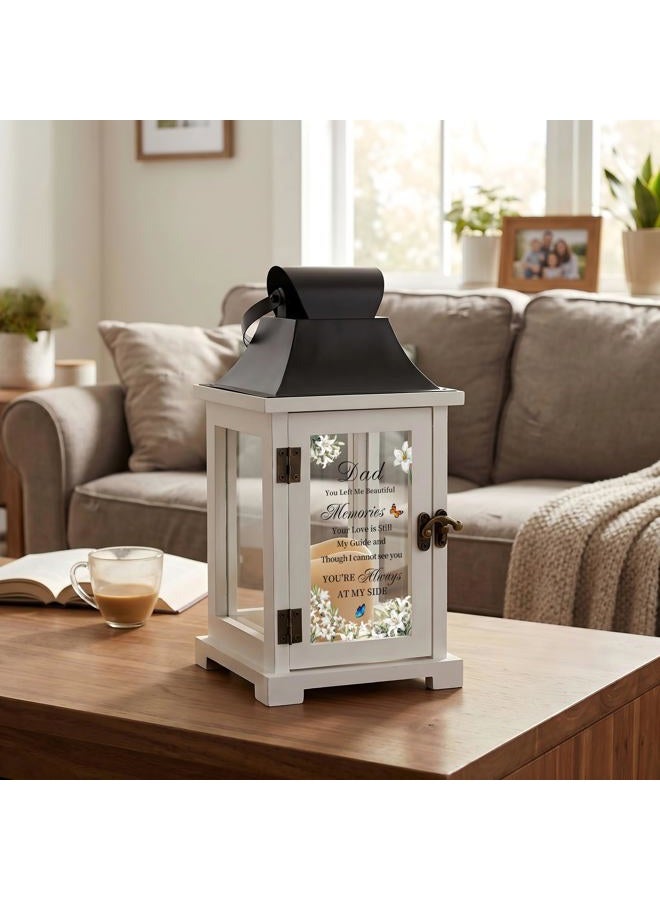 HugMemories Memorial Lantern Bereavement Gifts in Memory of Loved One Memorial Gifts for Loss of Father Remembrance Sympathy Gifts for Loss of Dad with LED Candle - Image 3