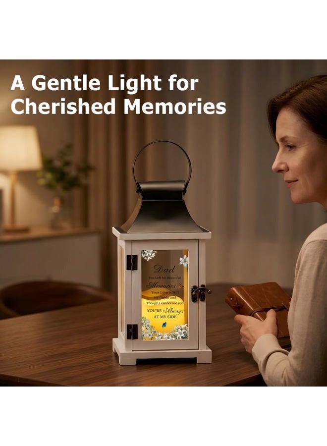 HugMemories Memorial Lantern Bereavement Gifts in Memory of Loved One Memorial Gifts for Loss of Father Remembrance Sympathy Gifts for Loss of Dad with LED Candle - Image 4