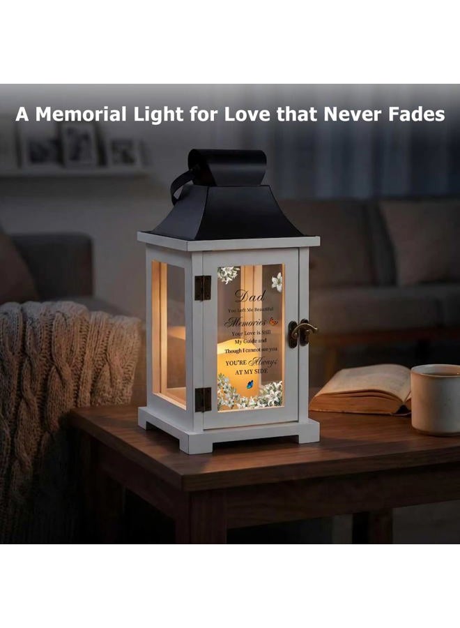 HugMemories Memorial Lantern Bereavement Gifts in Memory of Loved One Memorial Gifts for Loss of Father Remembrance Sympathy Gifts for Loss of Dad with LED Candle - Image 5
