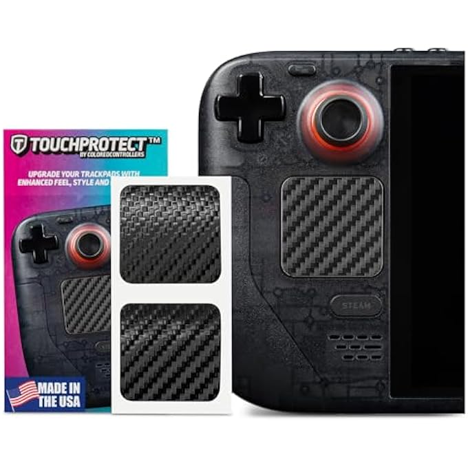 TouchProtect STEAM DECK - ADD STYLE, TACTILE FEEDBACK, AND PROTECT YOUR STEAM DECKS' TRACKPADS! MORE THAN JUST A SKIN. (CARBON - BLACK) - Image 1