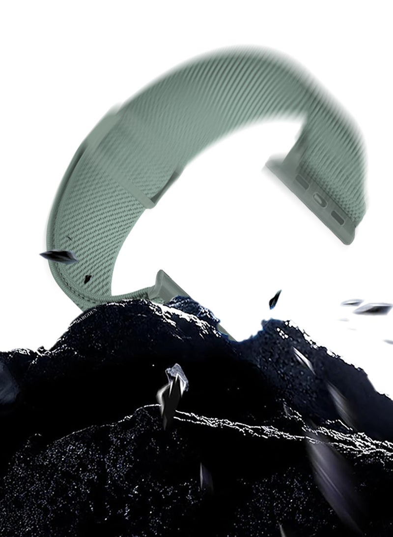 Magnetic Clasp Band for Apple Watch 49mm 45mm 44mm 42mm (Series 1-3), Nylon Elastic Stretchy Strap Compatible with iWatch Series Ultra 10-1 - Grey - Image 2