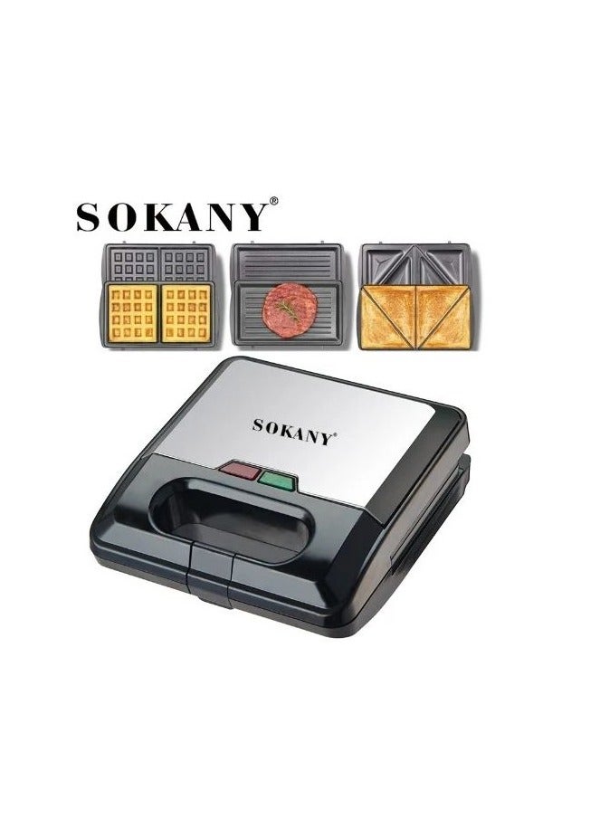 سوكاني ماكينة صنع الساندويتشات 3 في 1 من سوكاني Sk-303 - 750 واط  - Image 1