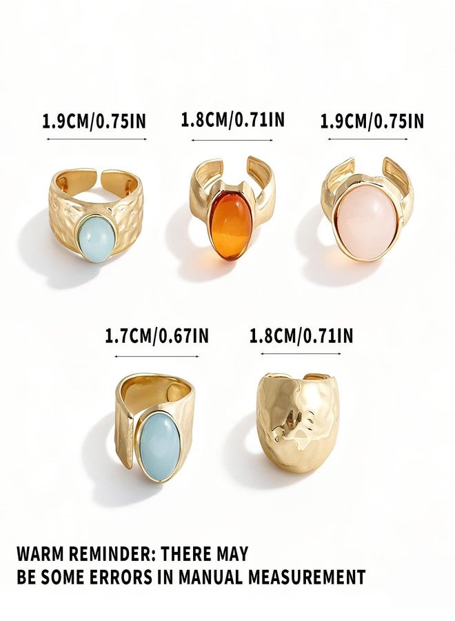 xinxingin 5 Rings for Women, Finger Rings Stylish, Aesthetic, Set for Women, Evening Party and Social Gathering Accessories - Image 2