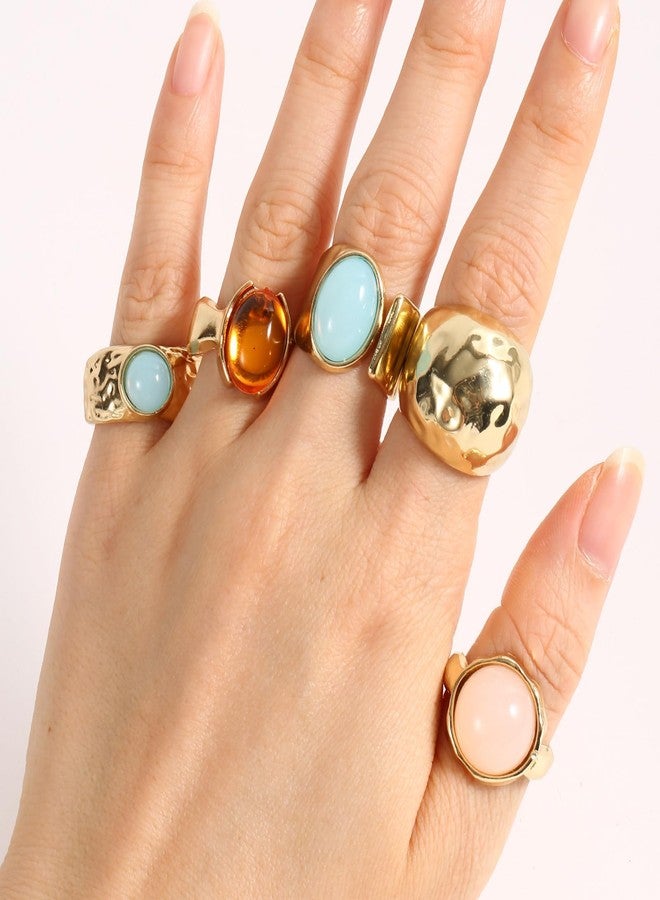xinxingin 5 Rings for Women, Finger Rings Stylish, Aesthetic, Set for Women, Evening Party and Social Gathering Accessories - Image 4