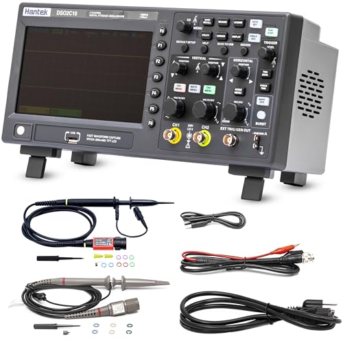 Hantek DSO2C10 Digital Storage Oscilloscope 100MHz Bandwidth 2CH Dual Channel 1GSa/s 8M Memory Depth with High Voltage Probre - Image 1