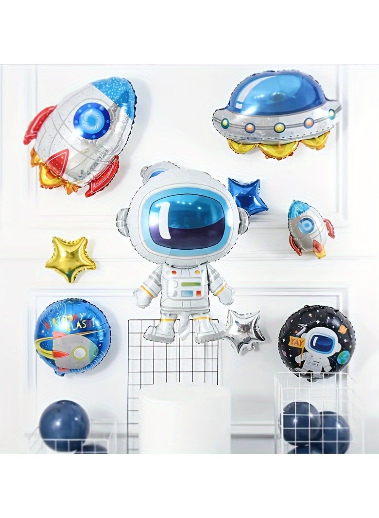 3pcs Large Space Balloons with Astronaut, Rocket, UFO Design, Birthdays Space Party Decorations Supplies, Room Decor - Image 3