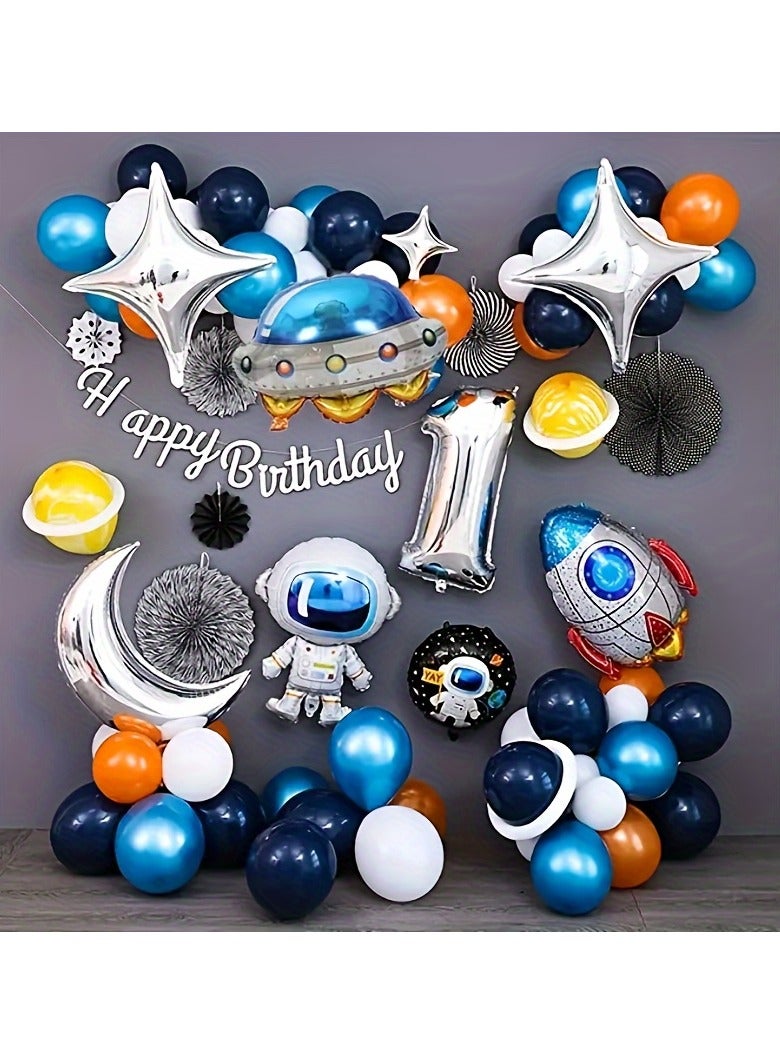 3pcs Large Space Balloons with Astronaut, Rocket, UFO Design, Birthdays Space Party Decorations Supplies, Room Decor - Image 4