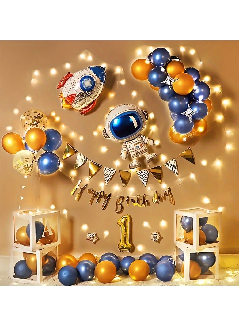 3pcs Large Space Balloons with Astronaut, Rocket, UFO Design, Birthdays Space Party Decorations Supplies, Room Decor - Image 5