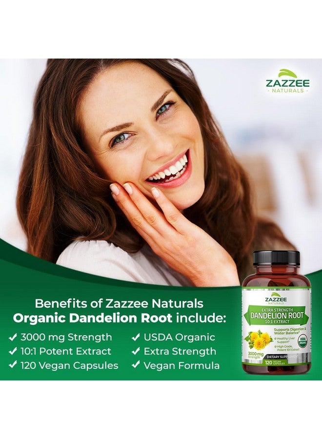 Zazzee USDA Organic Dandelion Root 10:1 Extract, 3000 mg Strength, 120 Capsules, 4 Month Supply, Standardized and Concentrated 10X Extract, 100% Vegetarian, All-Natural and Non-GMO - Image 4