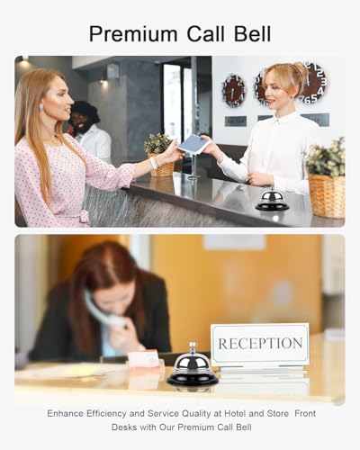 Anyongora Bell for Desk – Loud & Clear Call Bell & Service Bell with Matte Anti-Rust Steel, Small 3.35" Footprint, Durable Design for Restaurants,Schools, Reception, and Hotel Use - Image 5