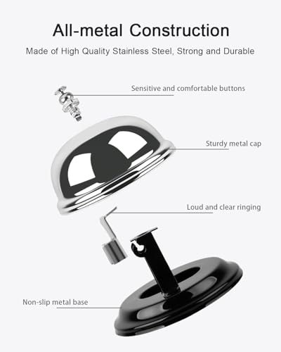 Anyongora Bell for Desk – Loud & Clear Call Bell & Service Bell with Matte Anti-Rust Steel, Small 3.35" Footprint, Durable Design for Restaurants,Schools, Reception, and Hotel Use - Image 3