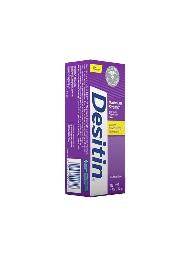 DESITIN Maximum Strength Diaper Rash Paste 4 oz (Pack of 4) - Image 2