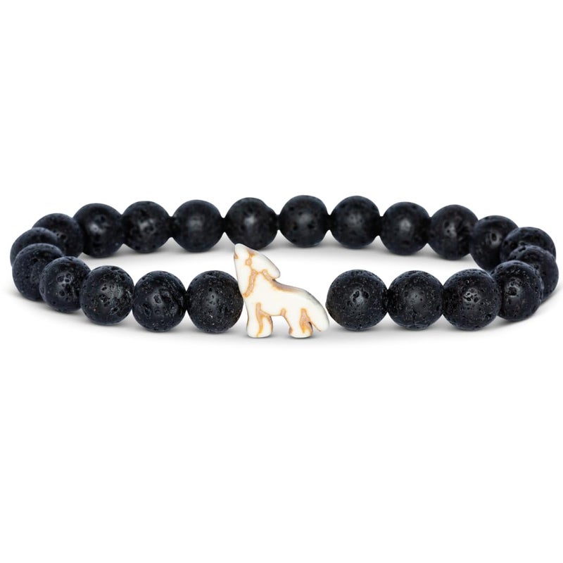 Fahlo Scout Bracelet Wolf Tracking Bracelet, Elastic, Supports AZA SAFE, one Size fits Most for Men and Women (Lava Stone)