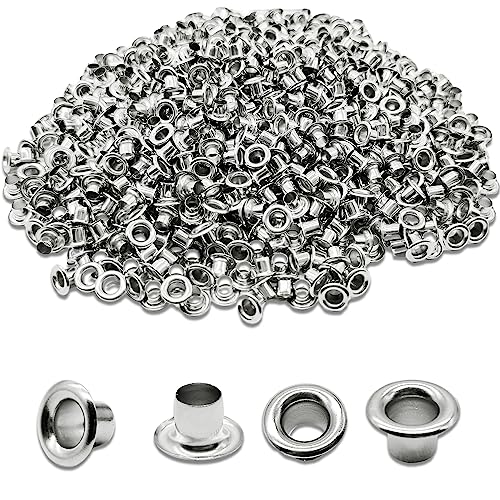 Bluemoona 1000 Pcs - Grommet Eyelets 3/16" 4mm Canvas Clothes Leather Self Backing (Nickel) - Image 1
