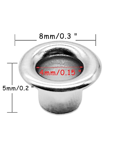 Bluemoona 1000 Pcs - Grommet Eyelets 3/16" 4mm Canvas Clothes Leather Self Backing (Nickel) - Image 2