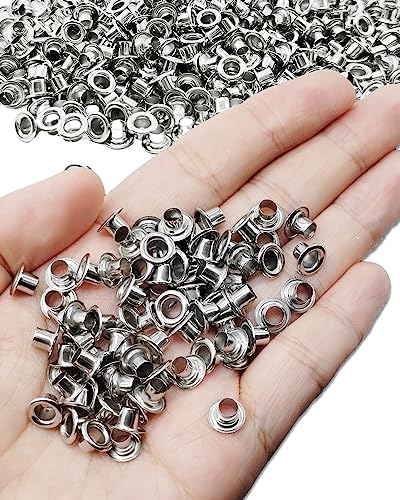 Bluemoona 1000 Pcs - Grommet Eyelets 3/16" 4mm Canvas Clothes Leather Self Backing (Nickel) - Image 3