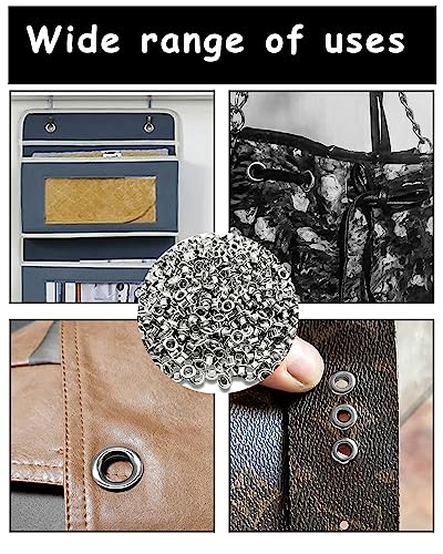 Bluemoona 1000 Pcs - Grommet Eyelets 3/16" 4mm Canvas Clothes Leather Self Backing (Nickel) - Image 5