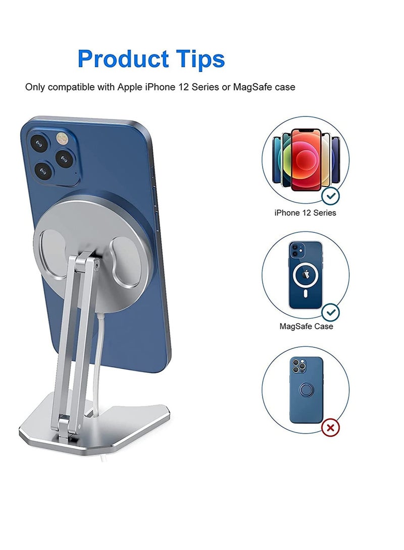 SYOSI Stand for Mag Safe Charger Aluminum Magnetic Charger Holder Compatible with Apple iPhone 12 for 12 Mini for 12 Pro for 12 Pro Max... - Image 2
