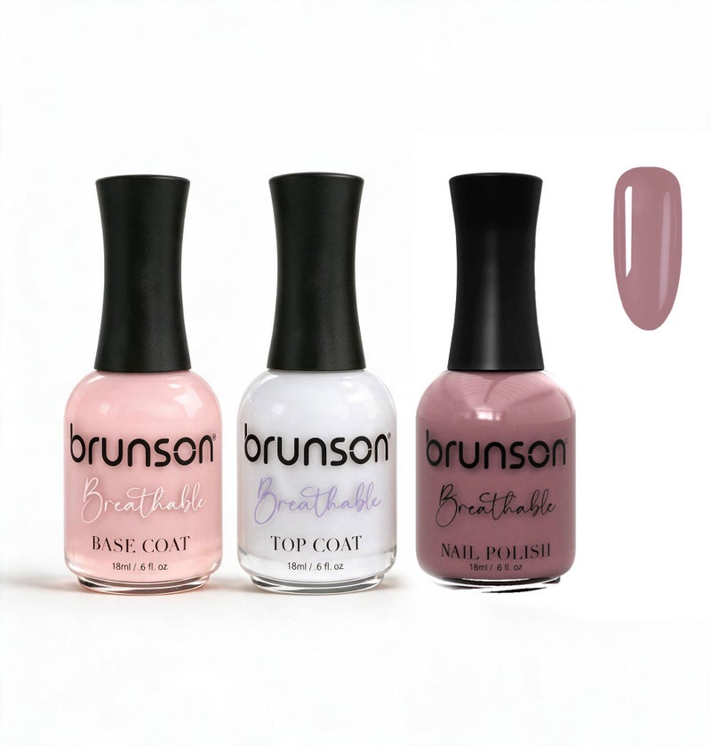 Peelable Nail Polish Set – Brunson Halal Peel-Off Nail Polish | Breathable Water-Based Nail Polish & Wudu-Friendly Peelable Nail Enamel | Quick-Dry Vegan Non-Toxic Manicure Set with Base Coat & Top Coat
