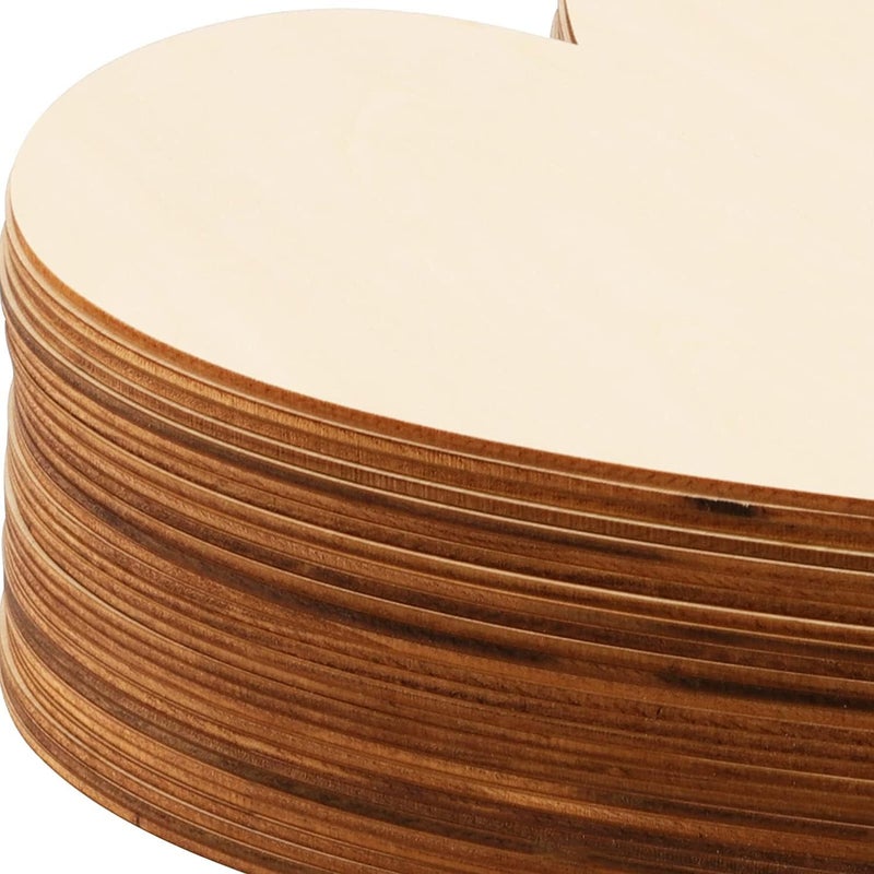 Manas Impex Heart Shape Premium MDF Pine Wood 65X75 MM MDF Boards for Art and Craft - 2 mm Thickness Unfinished Square Wood Slices for Resin Art, Mandala Art, Painting (6.5 cm x7.5 cm) (Pack of 6)  - Image 2