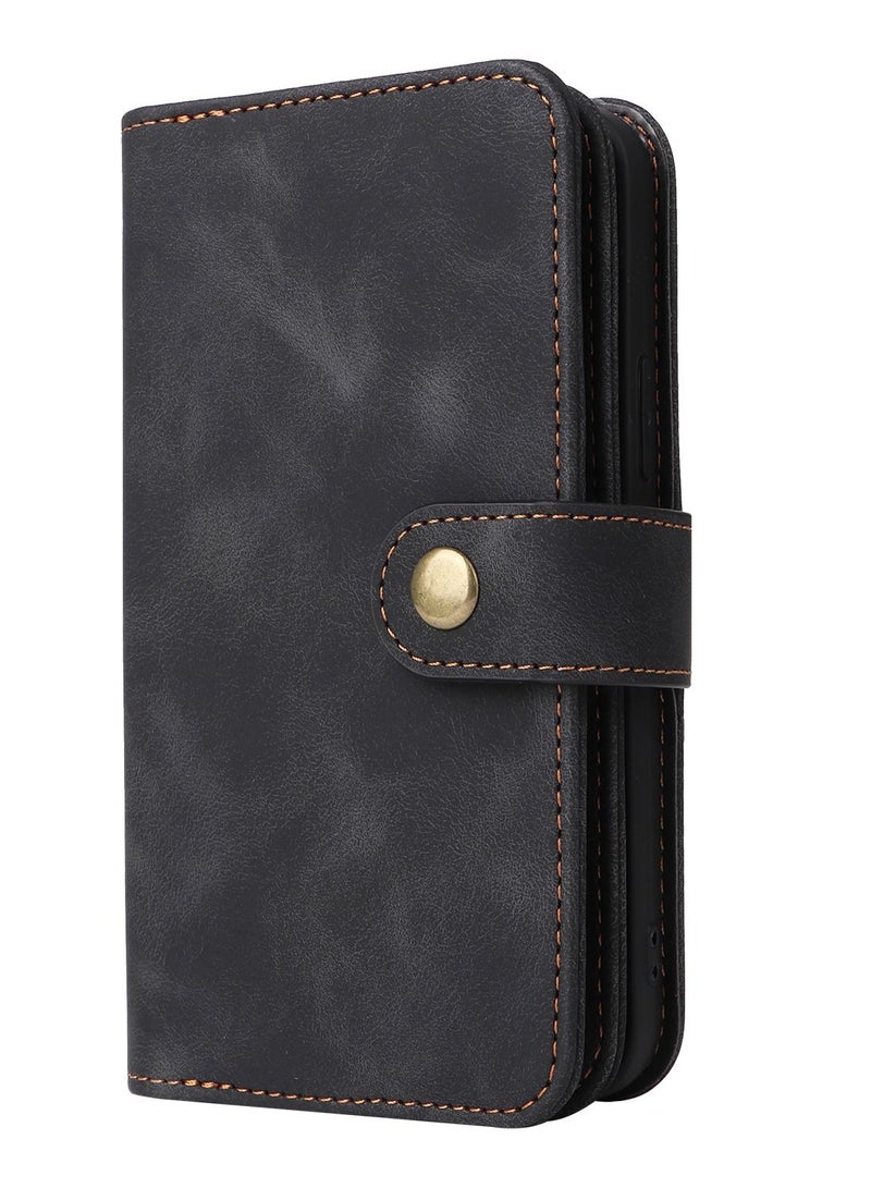 Suteni Flip Cover Card Slots Leather Phone Case for Samsung - Image 1