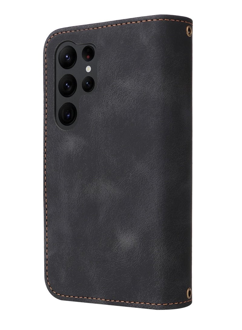 Suteni Flip Cover Card Slots Leather Phone Case for Samsung - Image 2