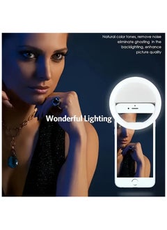 ماركة غير محددة 1 قطعة RK12 مصباح حلقي LED محمول للبث المباشر والصور الشخصية ومؤتمرات الفيديو والمكياج - قابل لإعادة الشحن عبر USB مع مشبك، مصباح تجميل عالمي للهواتف الذكية، جهد تشغيل ≤36 فولت، بطارية ليثيوم بوليمر  - Image 1