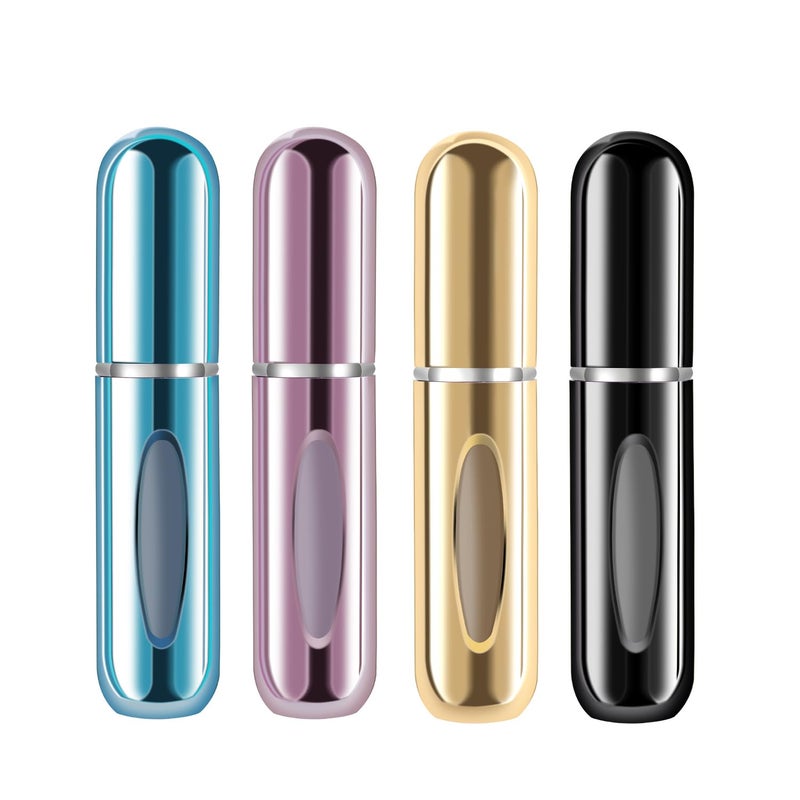 Yamadura Mini Refillable Perfume Portable Atomizer Bottle Refillable Perfume Spray Refill Pump Case for Traveling and Outgoing 5ml 4 Pack 4