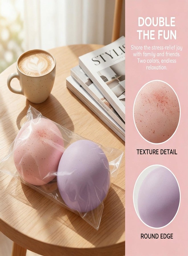 Plman 2PCS Slow Rising Squishy, Bread Squishy for Adults & ADHD, Food Squishies for Stress Relief & Focus Enhancement, Desk Decor or Gift (Pink & Purple) - Image 2