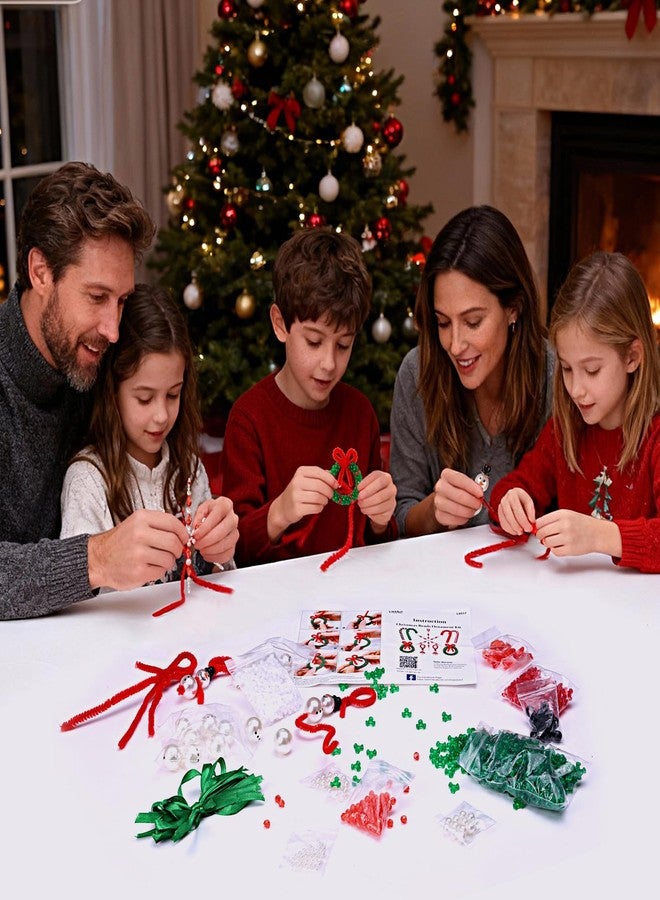 LIHAO Christmas Crafts for Adults Kids, 24 Sets Christmas Beaded Ornaments Kits to Make Snowman/Wreath/Candy Cane/Snowflake Xmas Tree Holiday Decorations(Assembly Needed) - Image 5
