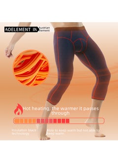 Generic Mens Fleece-lined Warm Leggings Autumn Winter Stretch Blue  - Image 5