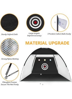 Garlo Golf Practice Net, 3x2M Golf Hitting Training Aids Nets with Target and Carry Bag for Backyard Driving Chipping - 1 Golf Mat -5 Golf Balls - 1 Golf Tees- Men Kids Indoor Outdoor Sports Game  - Image 2