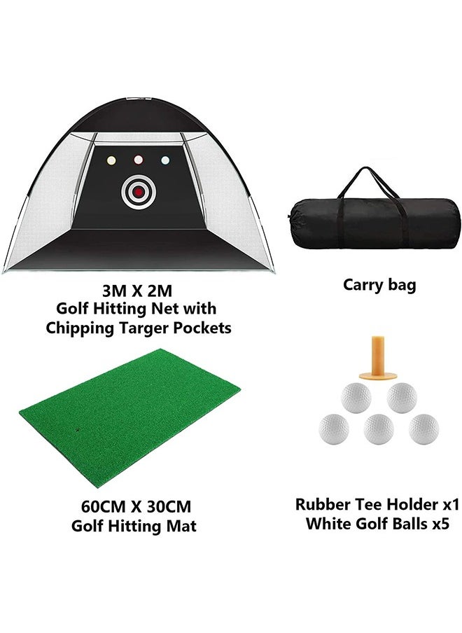 الغولف ممارسة الشبكة، 3x2M الغولف ضرب التدريب المساعدات الشبكات مع الهدف وحمل حقيبة للفناء الخلفي القيادة تشيك - 1 غولف مات -5 كرات الغولف - 1 غولف Tees- الرجال الأطفال داخلي اللعبة الرياضية في الهواء الطلق - pzsku/Z6C7173D8011DD0FABD60Z/45/_/1736238441/59b7b261-89f1-4b8a-9965-3e233d57fd30