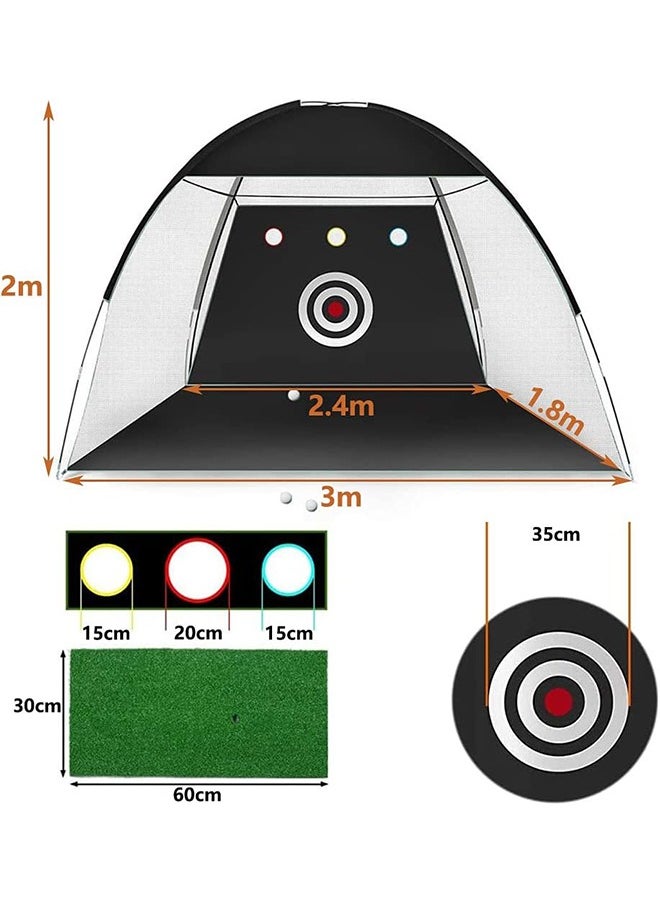 الغولف ممارسة الشبكة، 3x2M الغولف ضرب التدريب المساعدات الشبكات مع الهدف وحمل حقيبة للفناء الخلفي القيادة تشيك - 1 غولف مات -5 كرات الغولف - 1 غولف Tees- الرجال الأطفال داخلي اللعبة الرياضية في الهواء الطلق - pzsku/Z6C7173D8011DD0FABD60Z/45/_/1736238462/fa2113cc-1a9b-4a0e-874e-8a399c1d925b