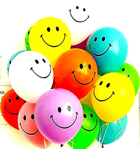 HK balloons Multi Colored Smiley Balloon Printed Face Expression Latex Balloon 50 Pcs, Multicolor/Smiley/Birthday Decoration(Multicolor Smiley-50) material Rubber - Image 1