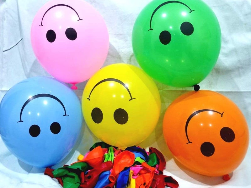 HK balloons Multi Colored Smiley Balloon Printed Face Expression Latex Balloon 50 Pcs, Multicolor/Smiley/Birthday Decoration(Multicolor Smiley-50) material Rubber - Image 4