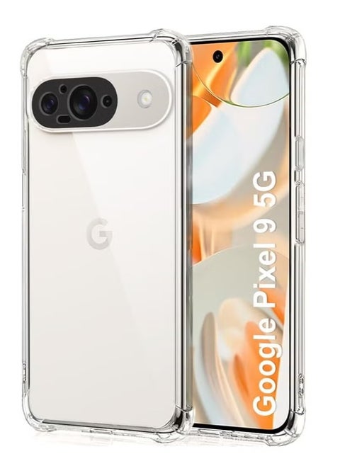 Google Pixel 9 Case Cover – Shock-Absorbing Bumper with Camera Protection, Crystal Clear Soft TPU Transparent Case for Google Pixel 9 5G – Slim, Lightweight, Scratch-Resistant, and Ultra-Durable