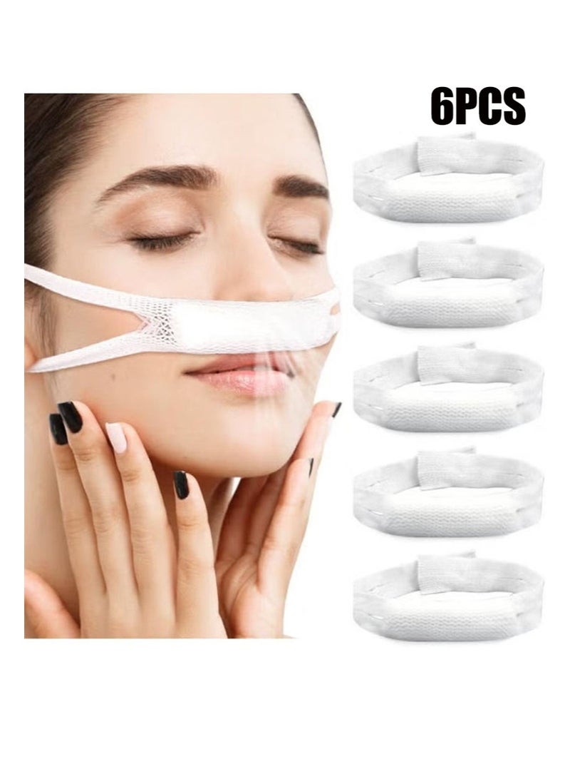 هالونهي 6 قطع ضمادة أنفية مع حلقات للأذن ضمادات أنف مرنة لجراحة الأنف ضمادة مرنة حامل ضمادة جراحة الأنف ضمادة التعافي بعد جراحة الأنف، قدرة امتصاص عالية (أبيض) - Image 1