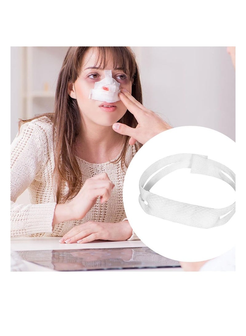 هالونهي 6 قطع ضمادة أنفية مع حلقات للأذن ضمادات أنف مرنة لجراحة الأنف ضمادة مرنة حامل ضمادة جراحة الأنف ضمادة التعافي بعد جراحة الأنف، قدرة امتصاص عالية (أبيض) - Image 5