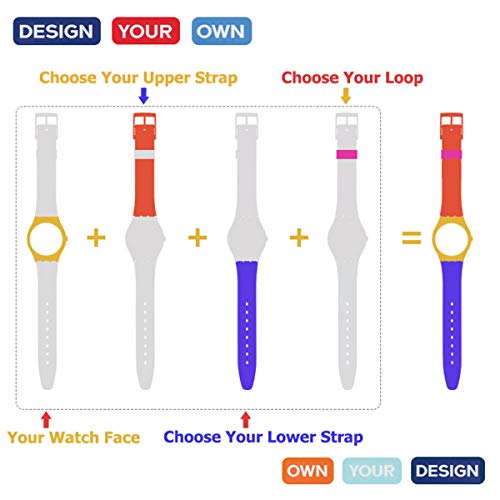 GreenOlive Replacement Waterproof Silicone Rubber Watch Strap Watch Band for Swatch (17mm 19mm 20mm) (17mm, Bright Red) - Image 5
